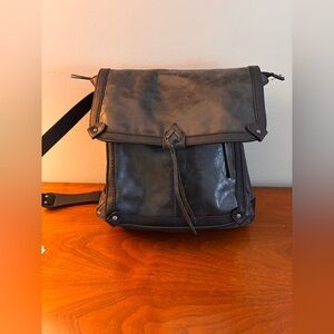 The Sak Black Leather Flap Backpack